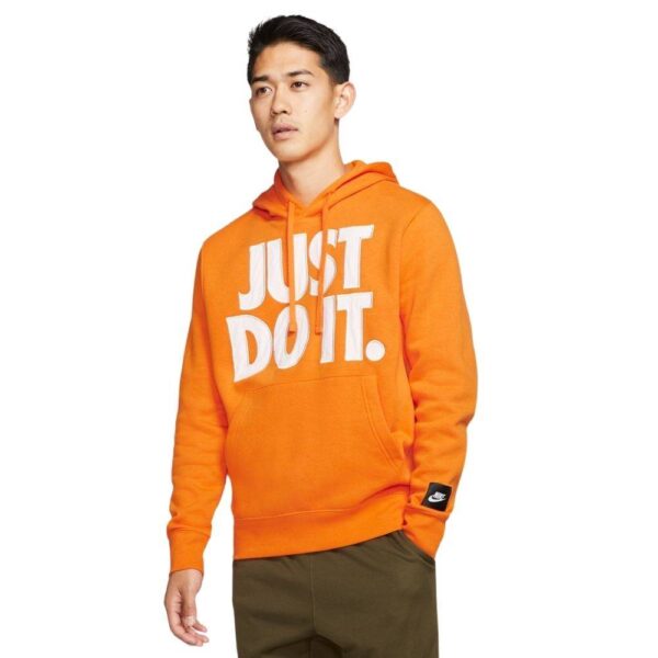 Nike Sportswear Mens Just do it Pullover Hoodie Orange