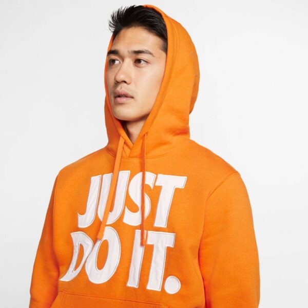 Nike Sportswear Mens Just do it Pullover Hoodie Orange USA