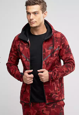 Red Nike Camo Hoodie